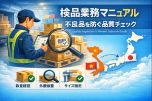 ベトナム輸入で不良品を防ぐための検品フローと検品基準を解説。出荷前検品の流れを見える化し、品質トラブルを未然に防ぎます。